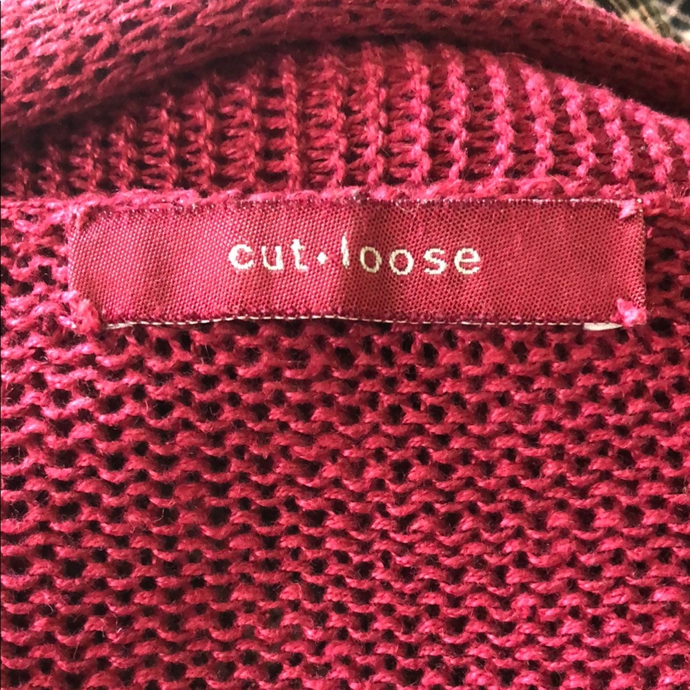 Cut Loose Red Sweater Classic Knit Relaxed Fit - Picture 13 of 13